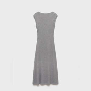 MNG Midi-Dress With Structured Shoulders- Gray (Size M)
